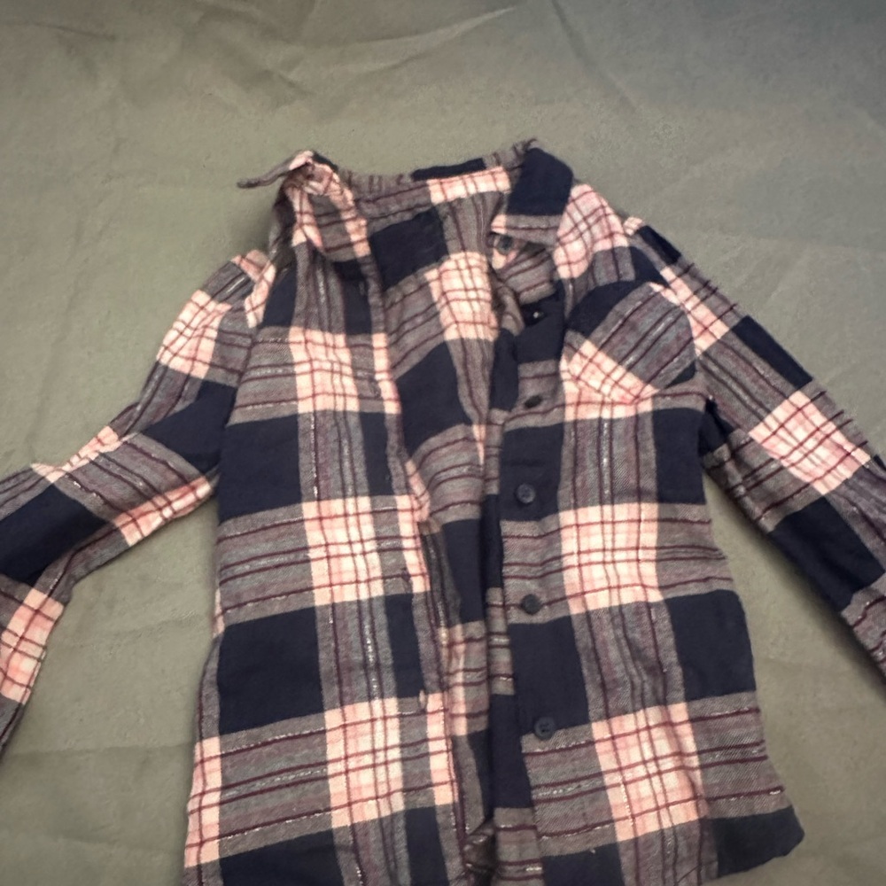 Jumping Beans Pink and Navy Plaid Shirt